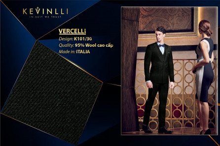 K101/30 Vercelli CV - Vải Suit 95% Wool - Xám Trơn